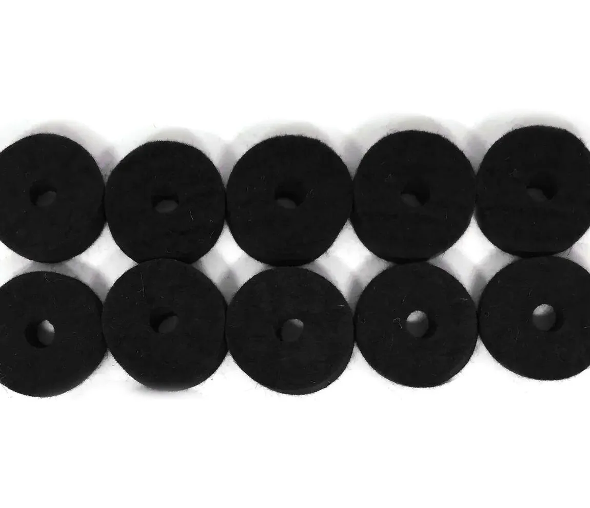 Ahead JET BLACK WOOL CYMBAL FELTS HI-HAT PACK (1X SEAT, 2X CLUTCH FELTS)