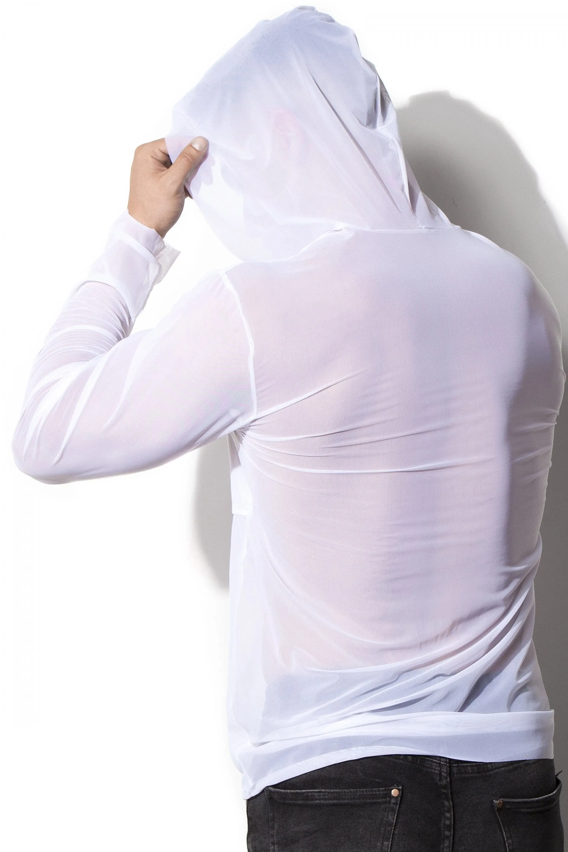 ALEXANDER COBB TRANSPARENT HOODY WHITE