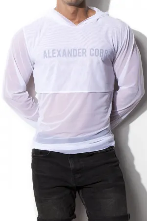 ALEXANDER COBB TRANSPARENT HOODY WHITE