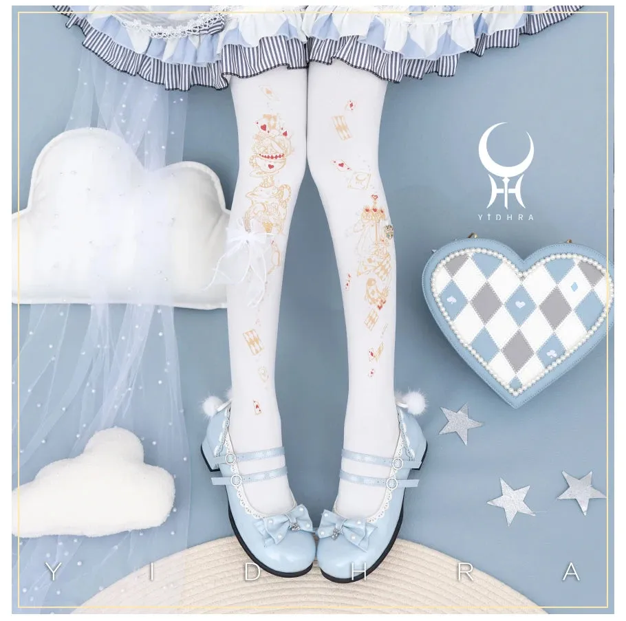 Alice's Afternoon Tea ~ Sweet Lolita Patterned Tights by Yidhra