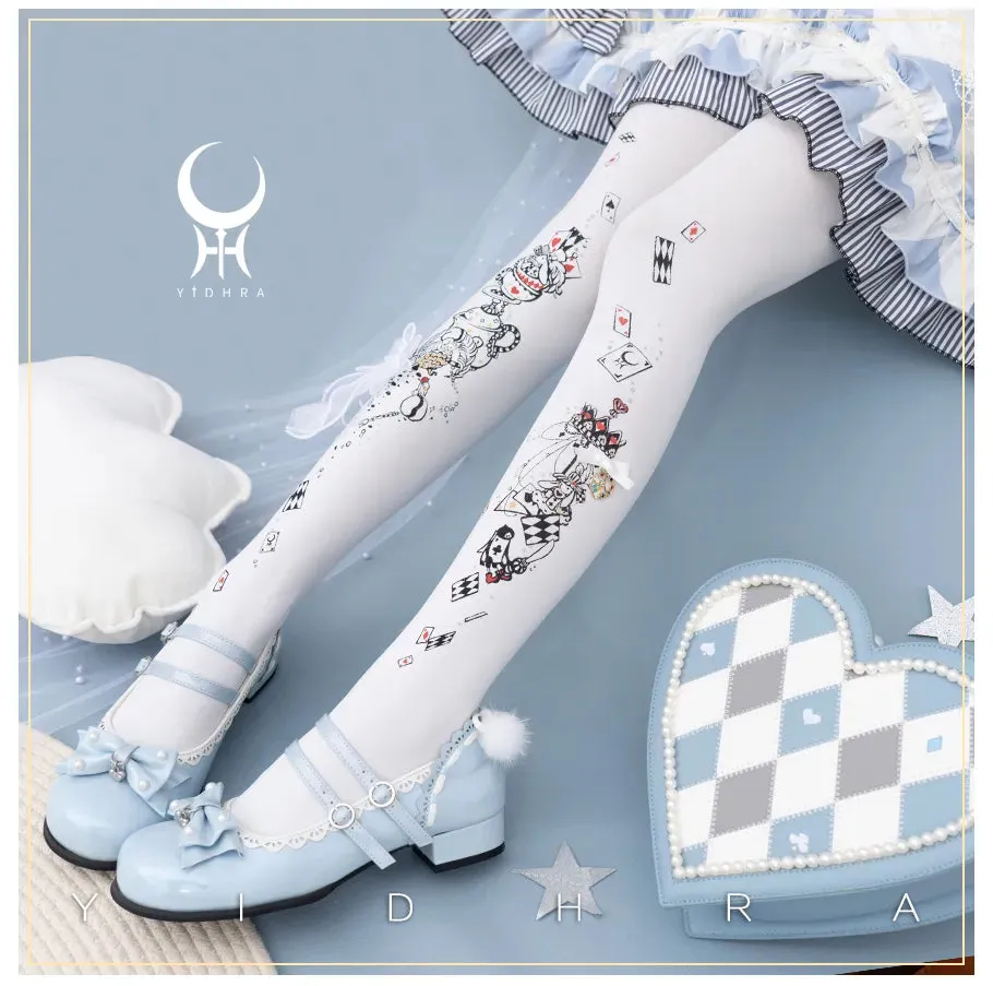 Alice's Afternoon Tea ~ Sweet Lolita Patterned Tights by Yidhra