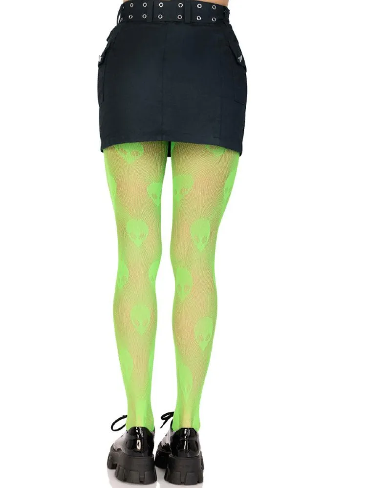 Alien Net Tights - One Size - Green