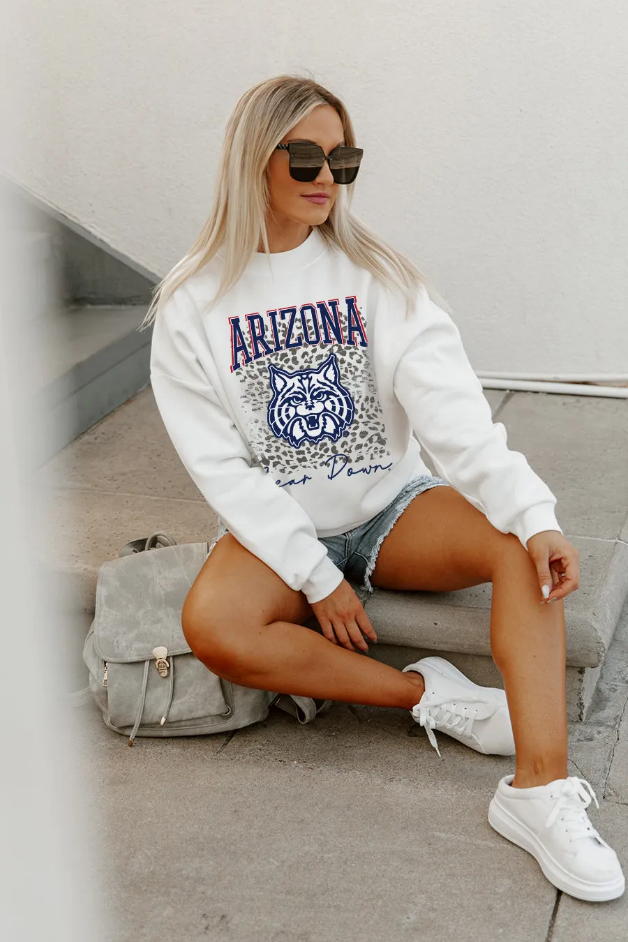 ARIZONA WILDCATS WILD GAME PREMIUM FLEECE DROP SHOULDER CREWNECK PULLOVER