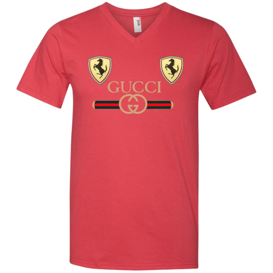 Best Gucci Ferrari New T-shirt Men V-Neck T-Shirt