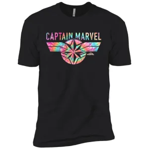 Captain Marvel Logo Banner Tie Dye Colors Men Short Sleeve T-Shirt