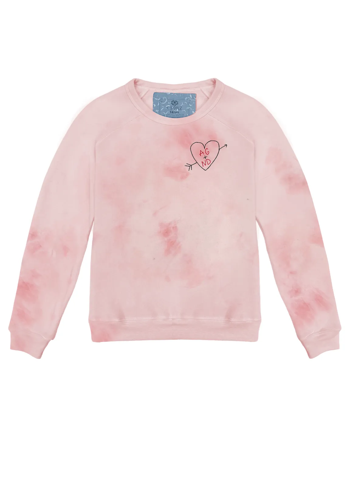 Carved Heart Customized Initials Kids Crew Pullover