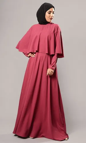 Double Layered Cape Style Arabian Abaya Dress - Final sale