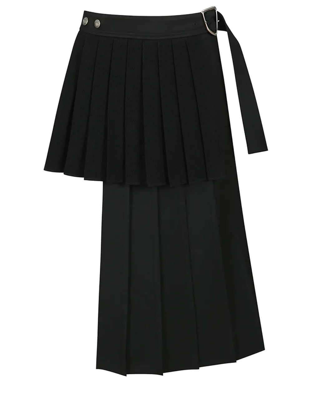 Double Pleated Wrap Skirt