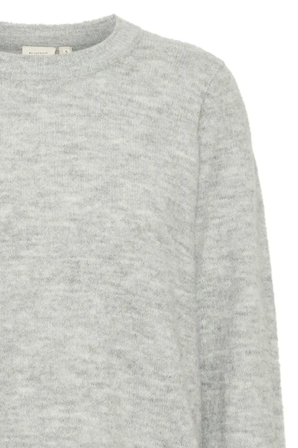 Fransa Ellis Pullover in Light Grey Melange