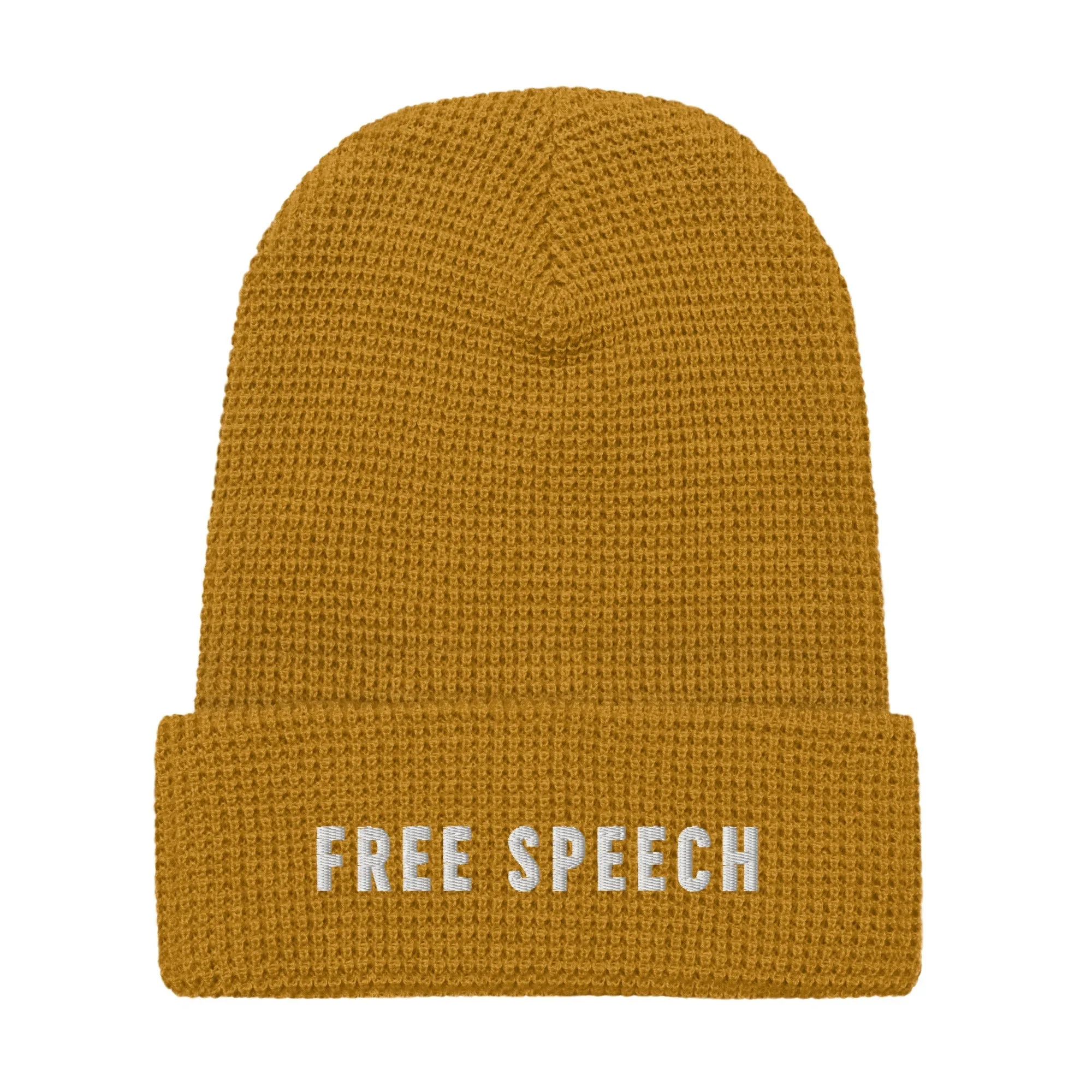 Free Speech Embroidered Waffle Beanie