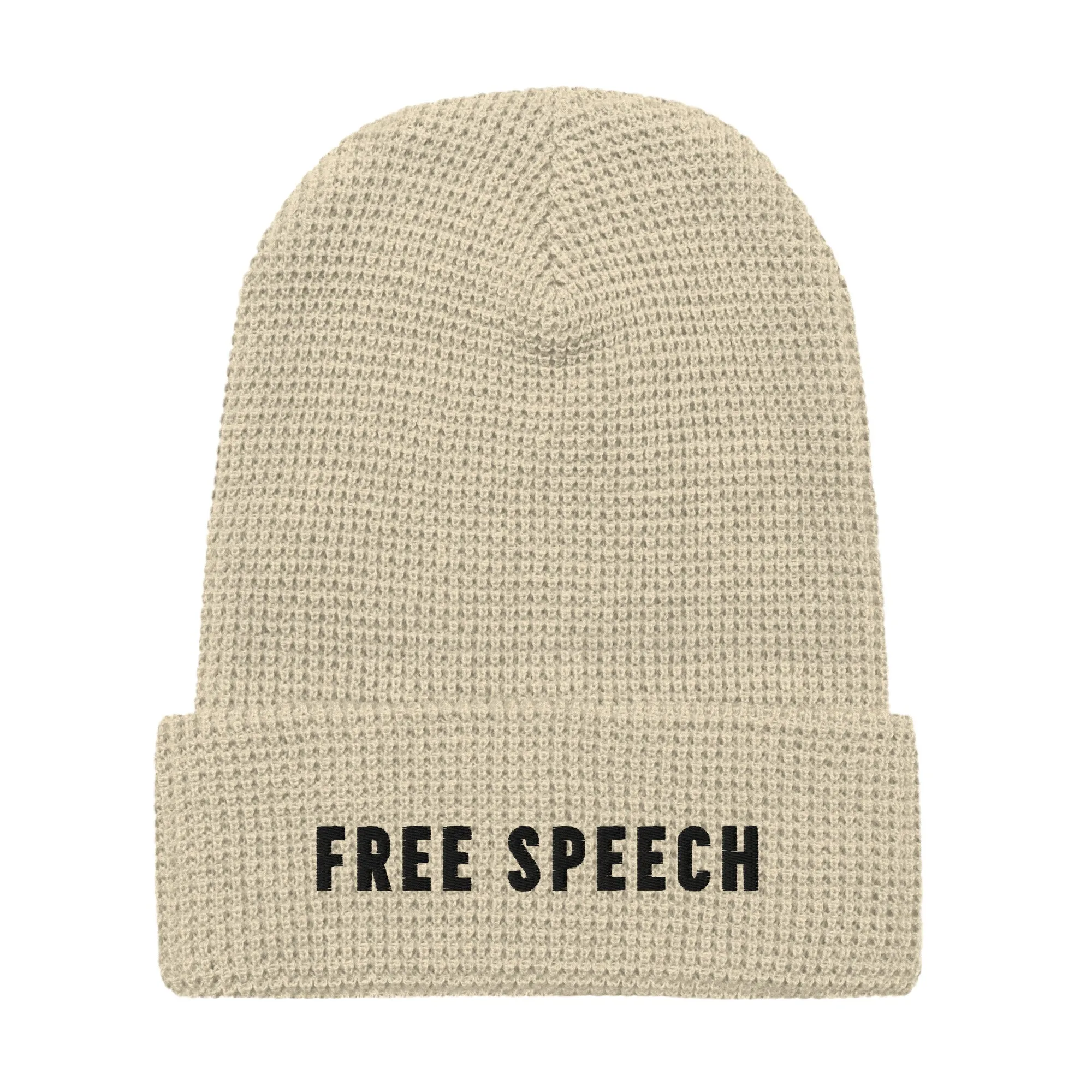 Free Speech Embroidered Waffle Beanie