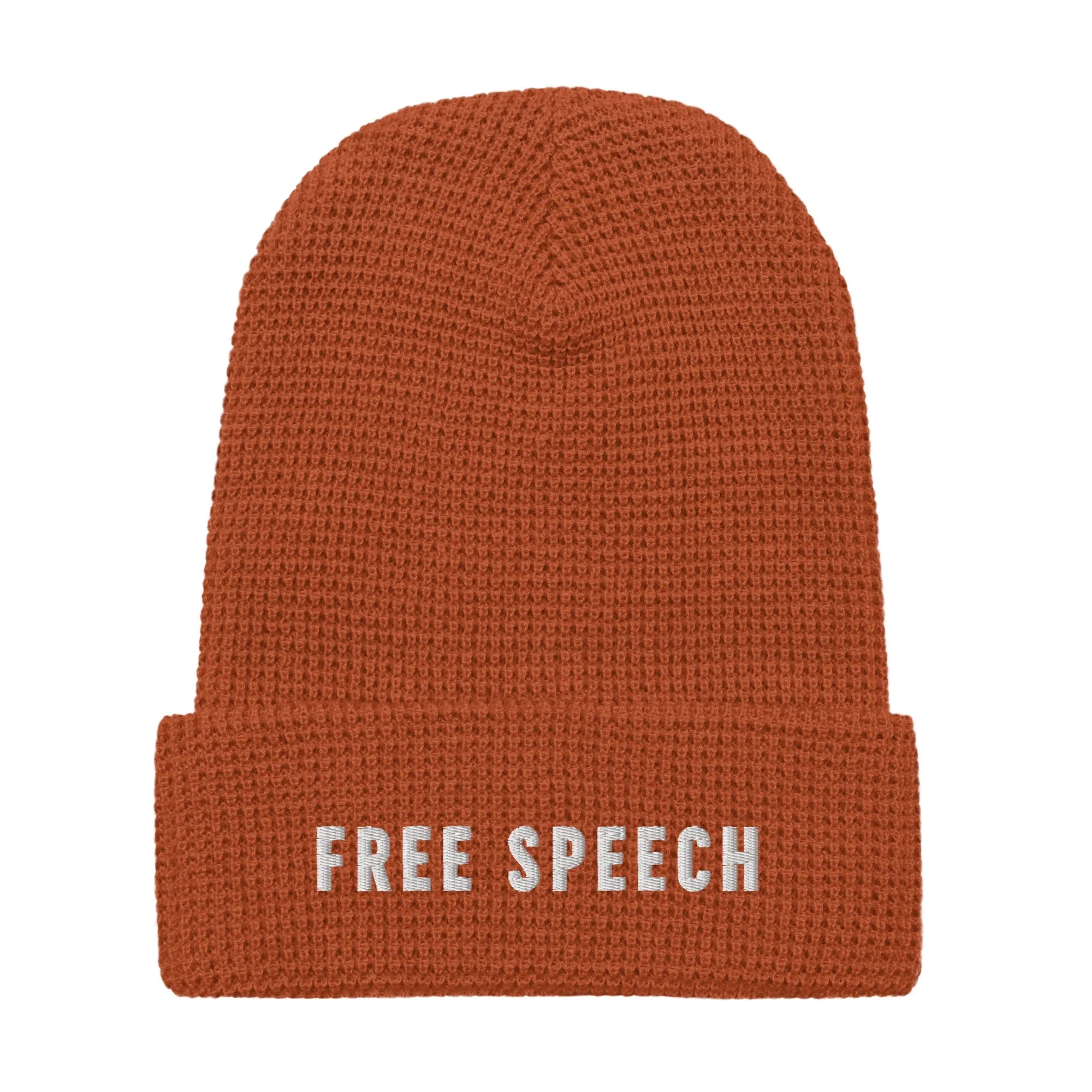 Free Speech Embroidered Waffle Beanie