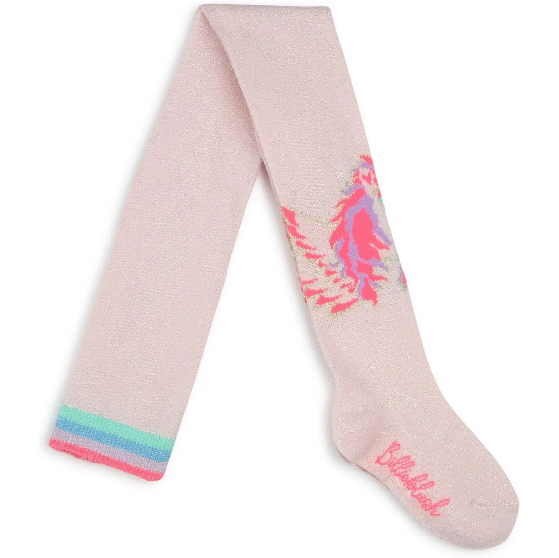 Girls Pink Unicorn Tights