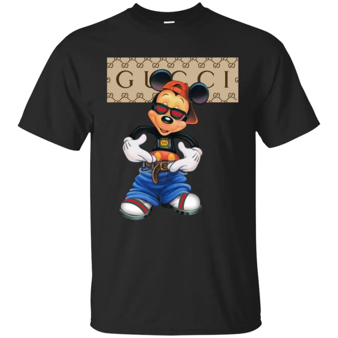 Gucci Logo Shirt Mickey Mouse T-shirt Men Cotton T-Shirt