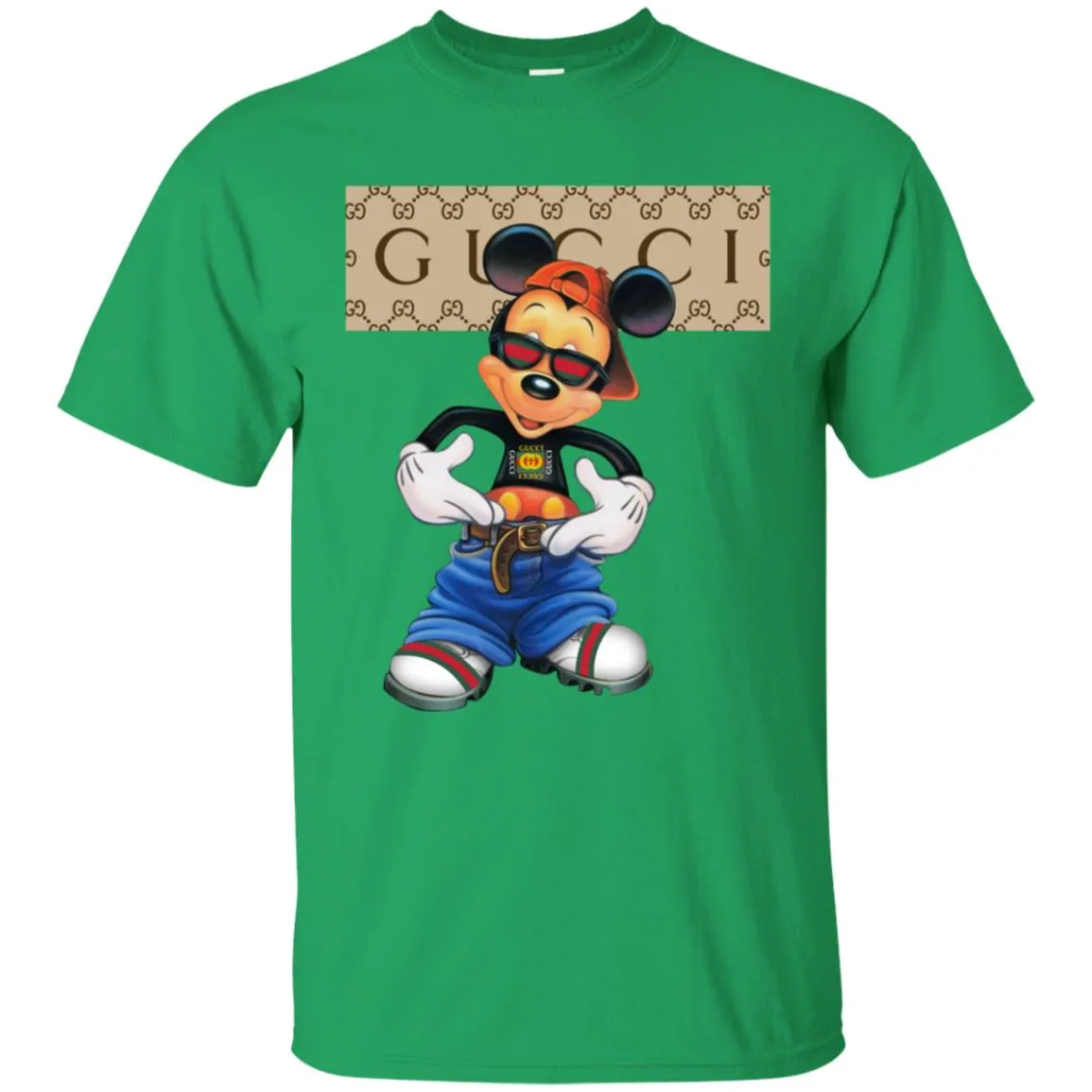 Gucci Logo Shirt Mickey Mouse T-shirt Men Cotton T-Shirt