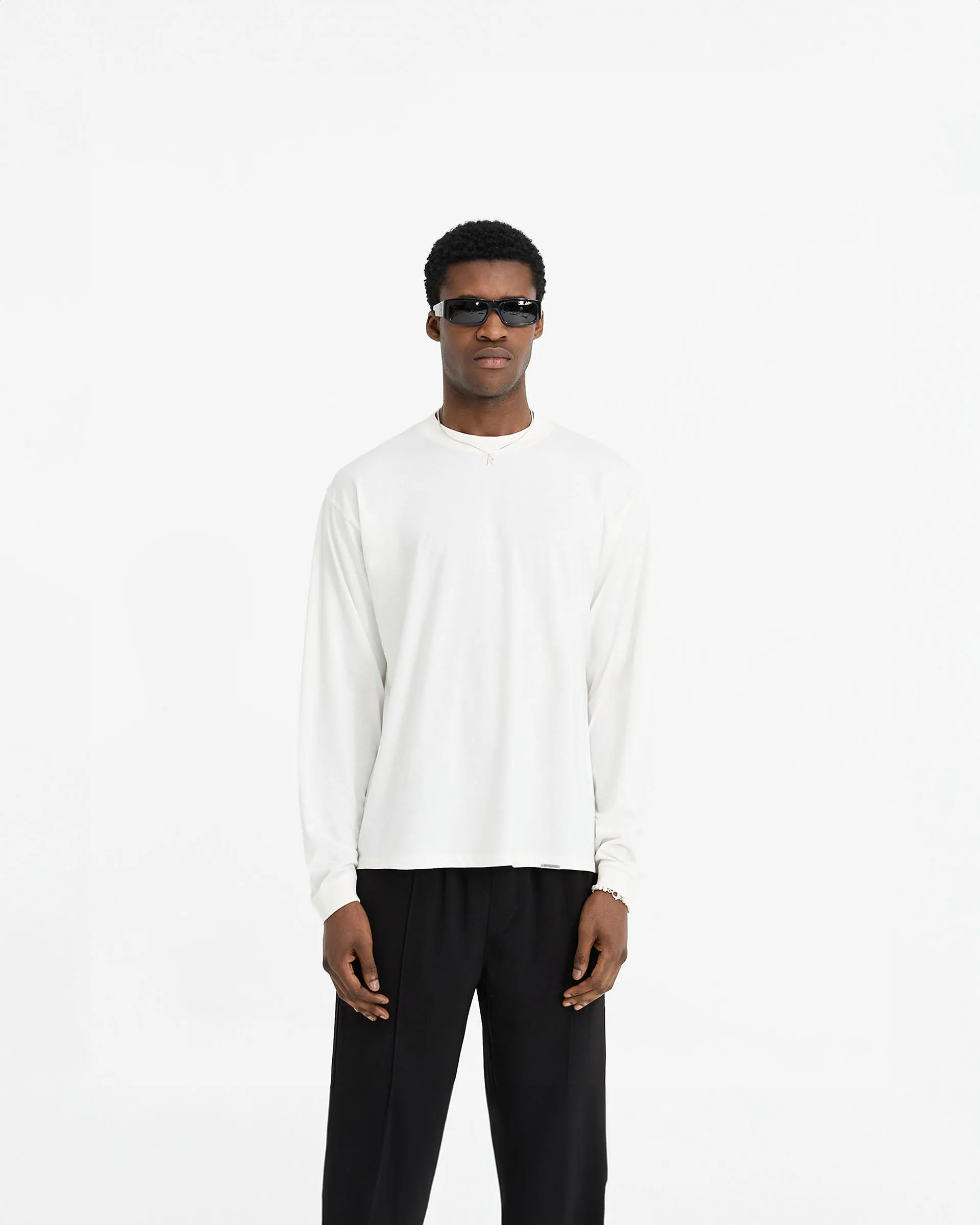 Initial Long Sleeve T-Shirt - Flat White