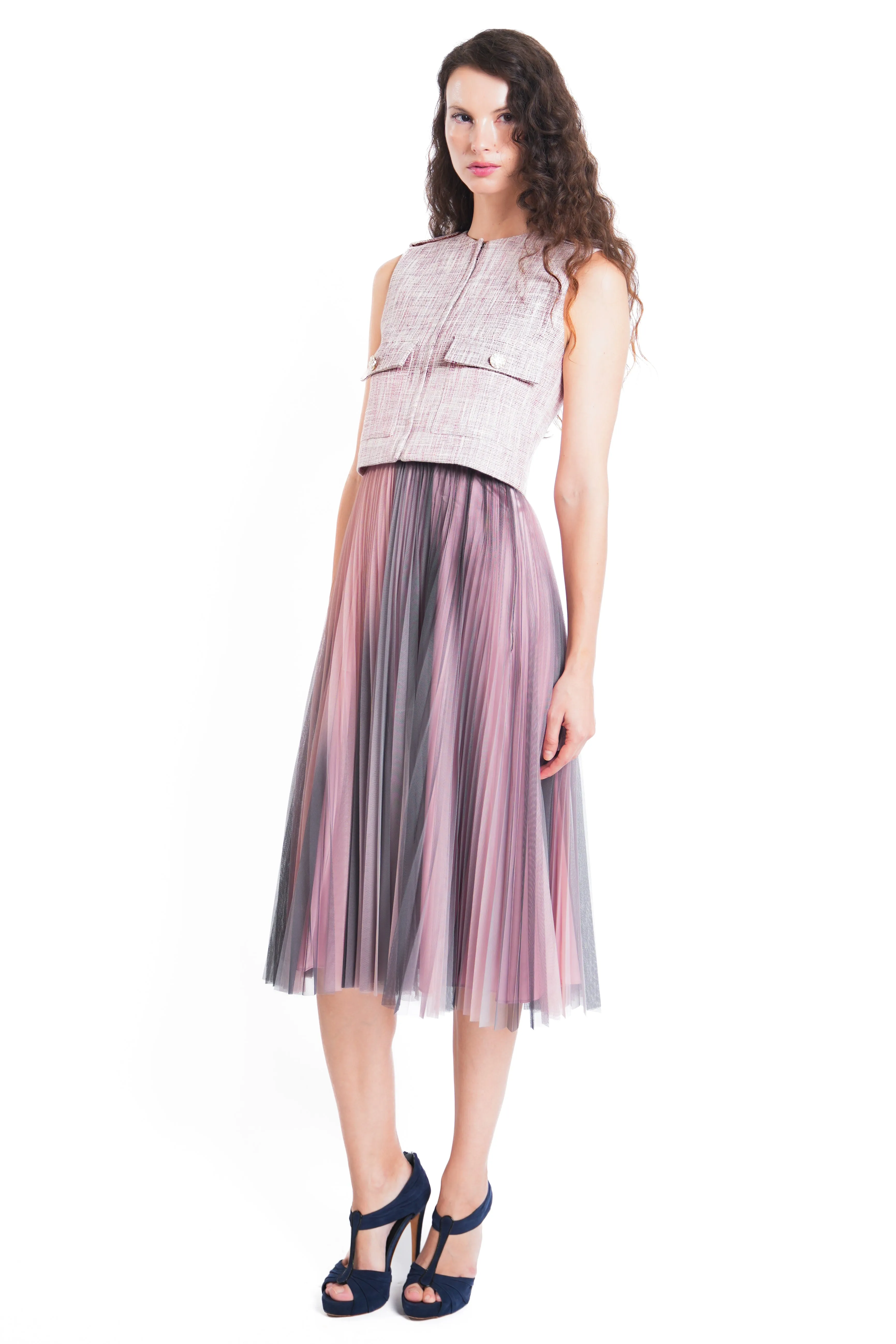 Jayden II Gradation Tulle Pleated Skirt