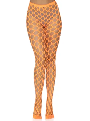 Jumbo Pothole Net Tights - Neon Orange - One Size