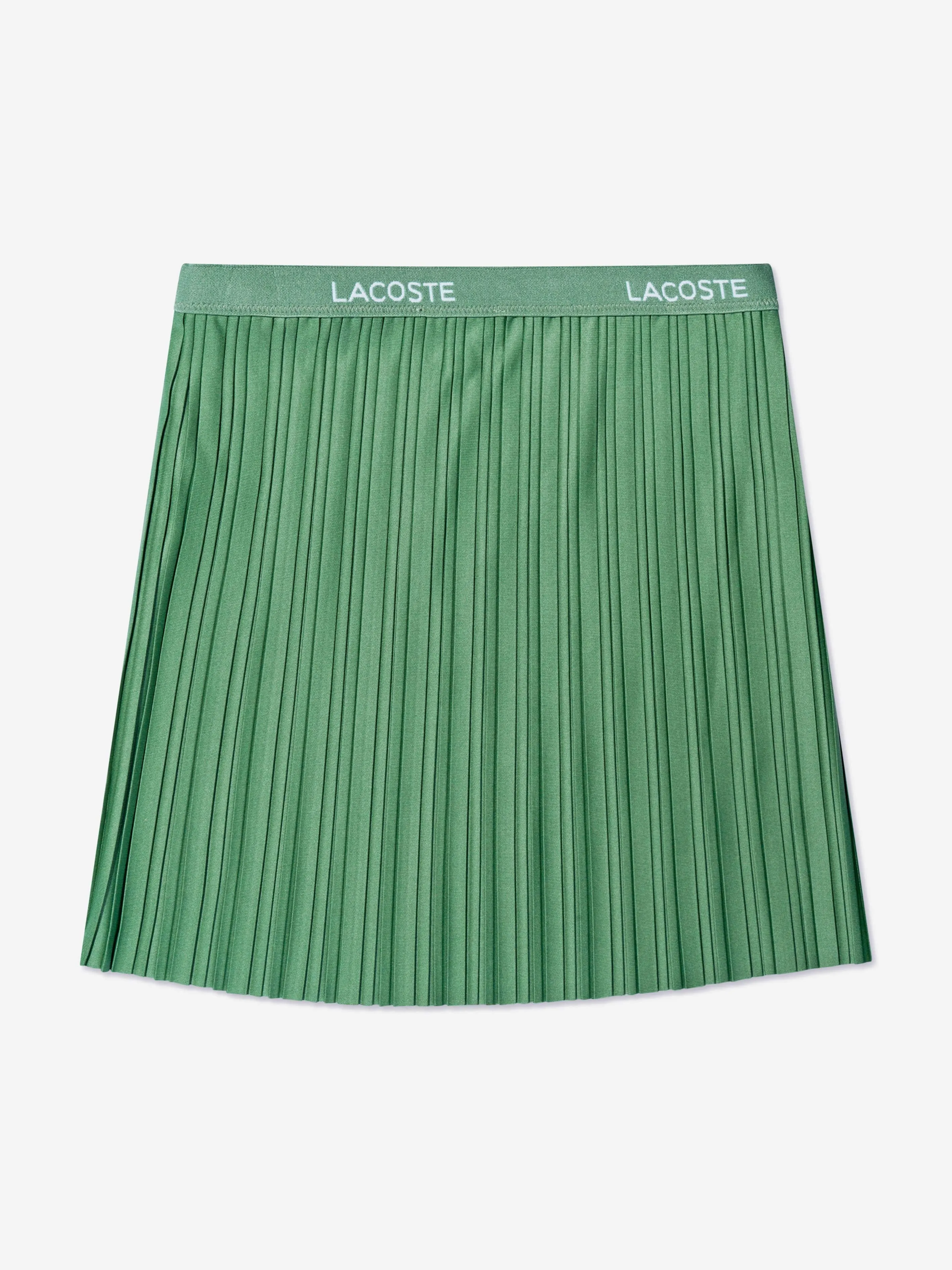 Lacoste Girls Pleated Skirt in Green