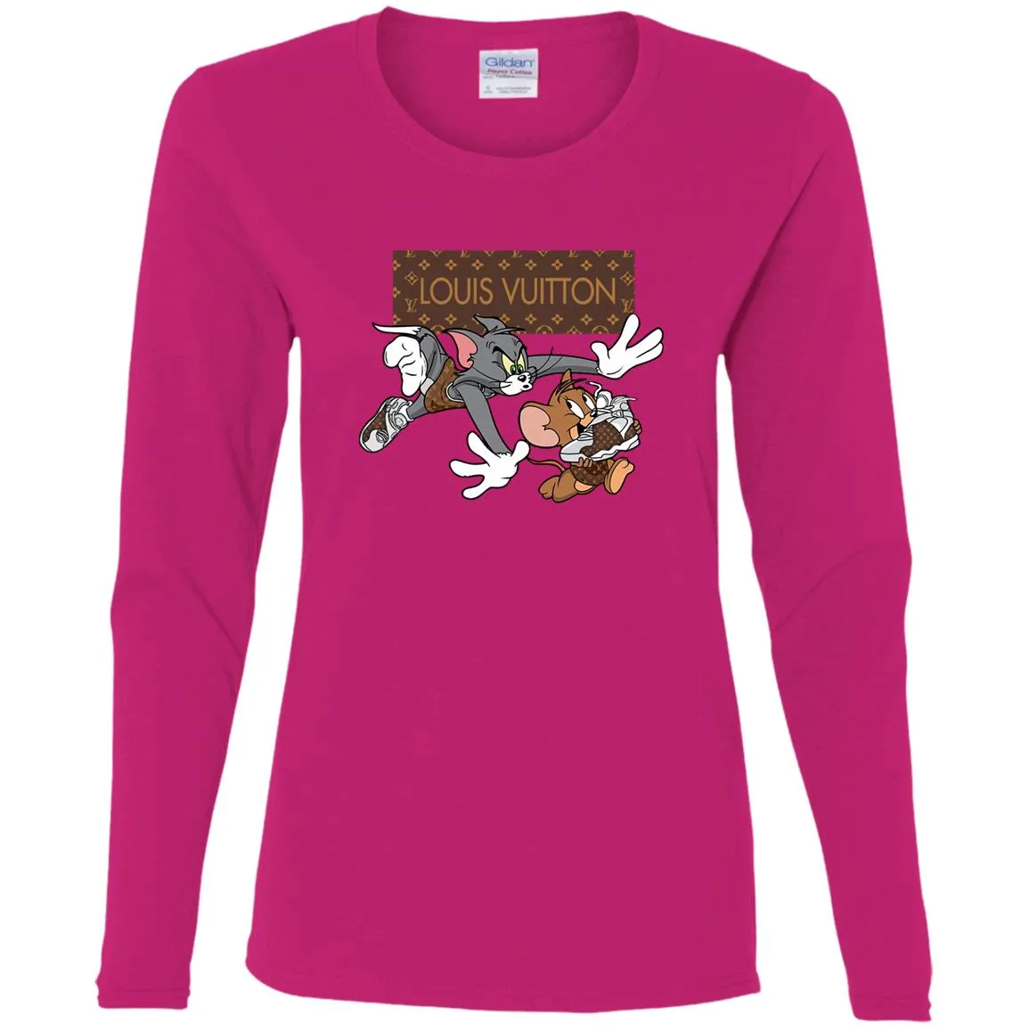 Louis Vuitton Cartoon Tom And Jerry T-shirt Women Long Sleeve Shirt