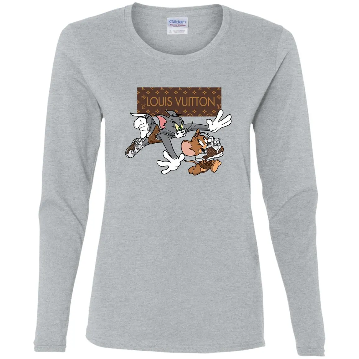 Louis Vuitton Cartoon Tom And Jerry T-shirt Women Long Sleeve Shirt