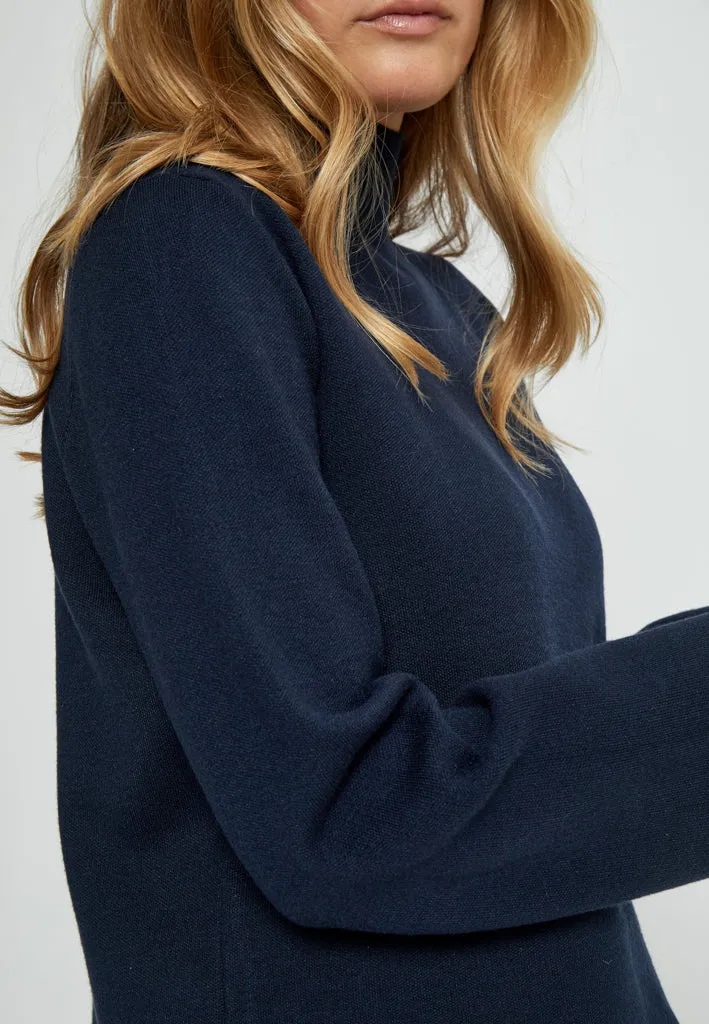 Lupi High Neck Knit Pullover - SKY CAPTAIN