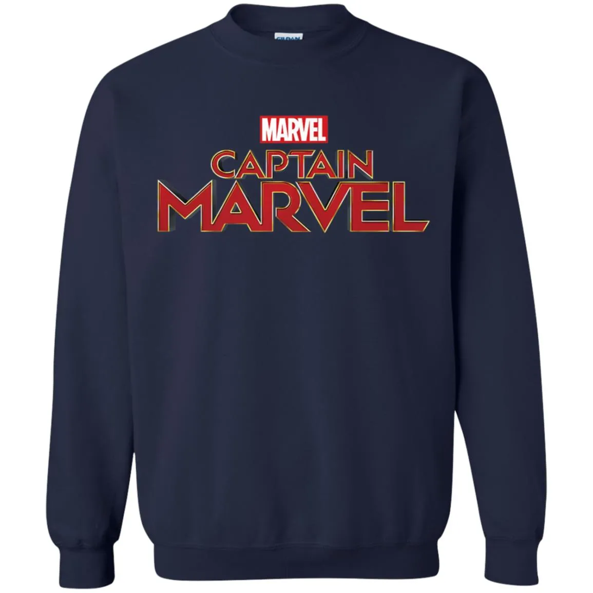 Marvel Captain Marvel Movie Logo Red Crewneck Pullover Sweatshirt