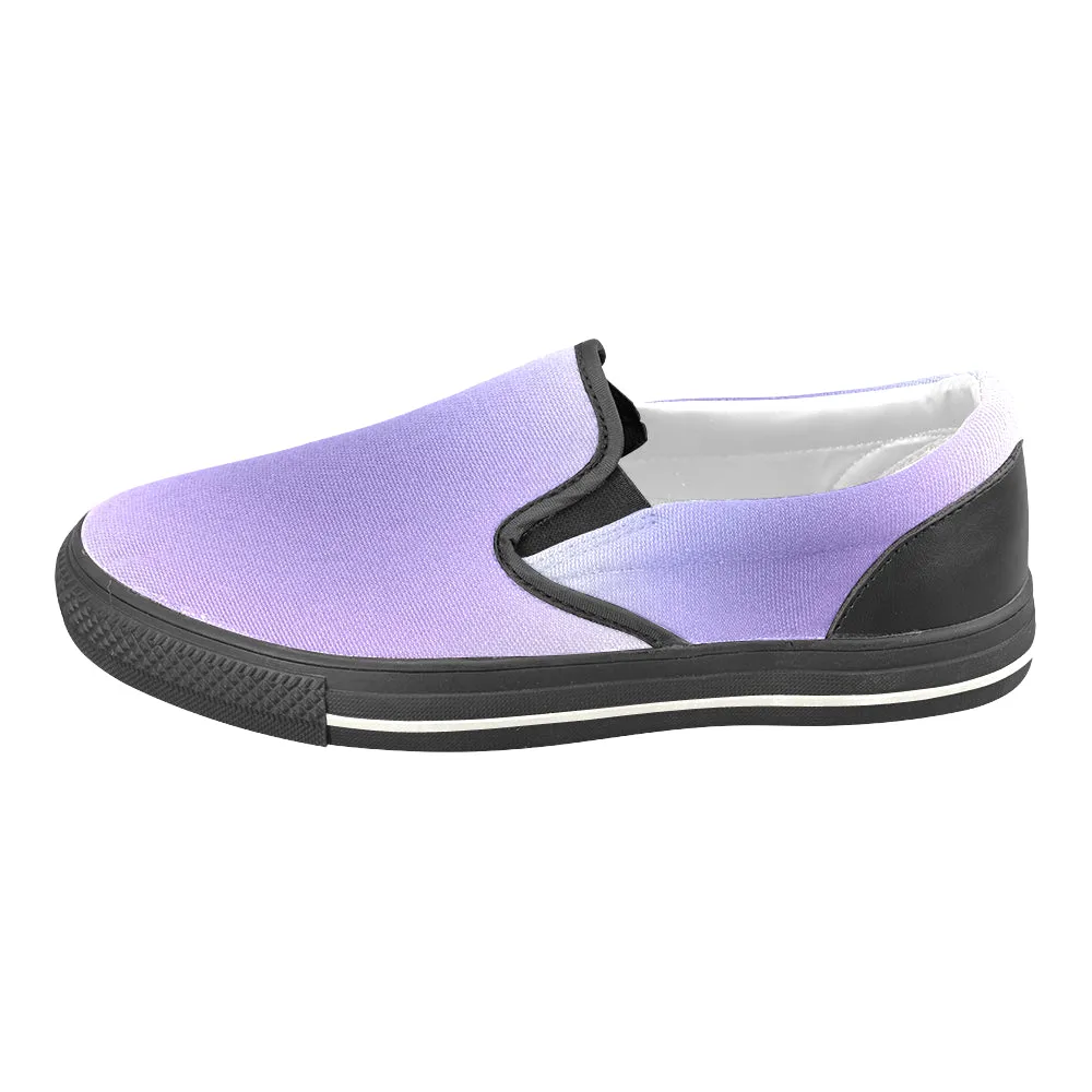 Men's Purple Solid Print Canvas Slip-on Shoes