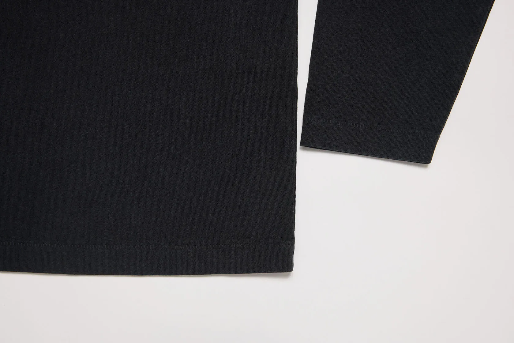 Mock Neck Long Sleeve Tee (Black)