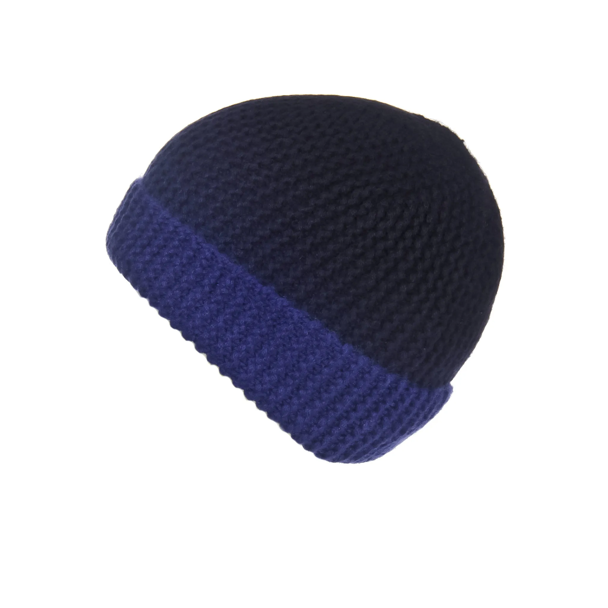 Pearl Stitched Blue Ombré Cashmere Hat