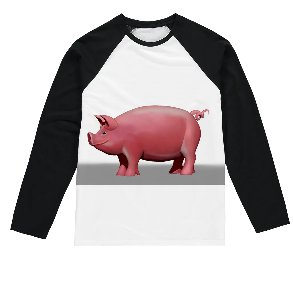 Pig Sublimation Baseball Long Sleeve T-Shirt