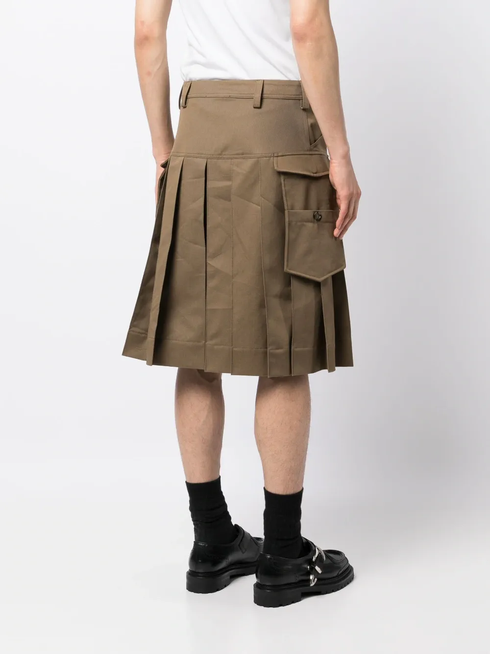 Pleated Back Kilt Drill Skirt