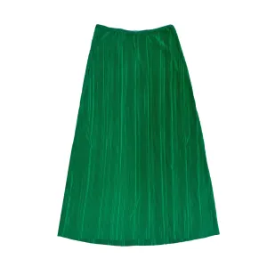 PLEATED SLIM MIDI SKIRT - KELLY GREEN