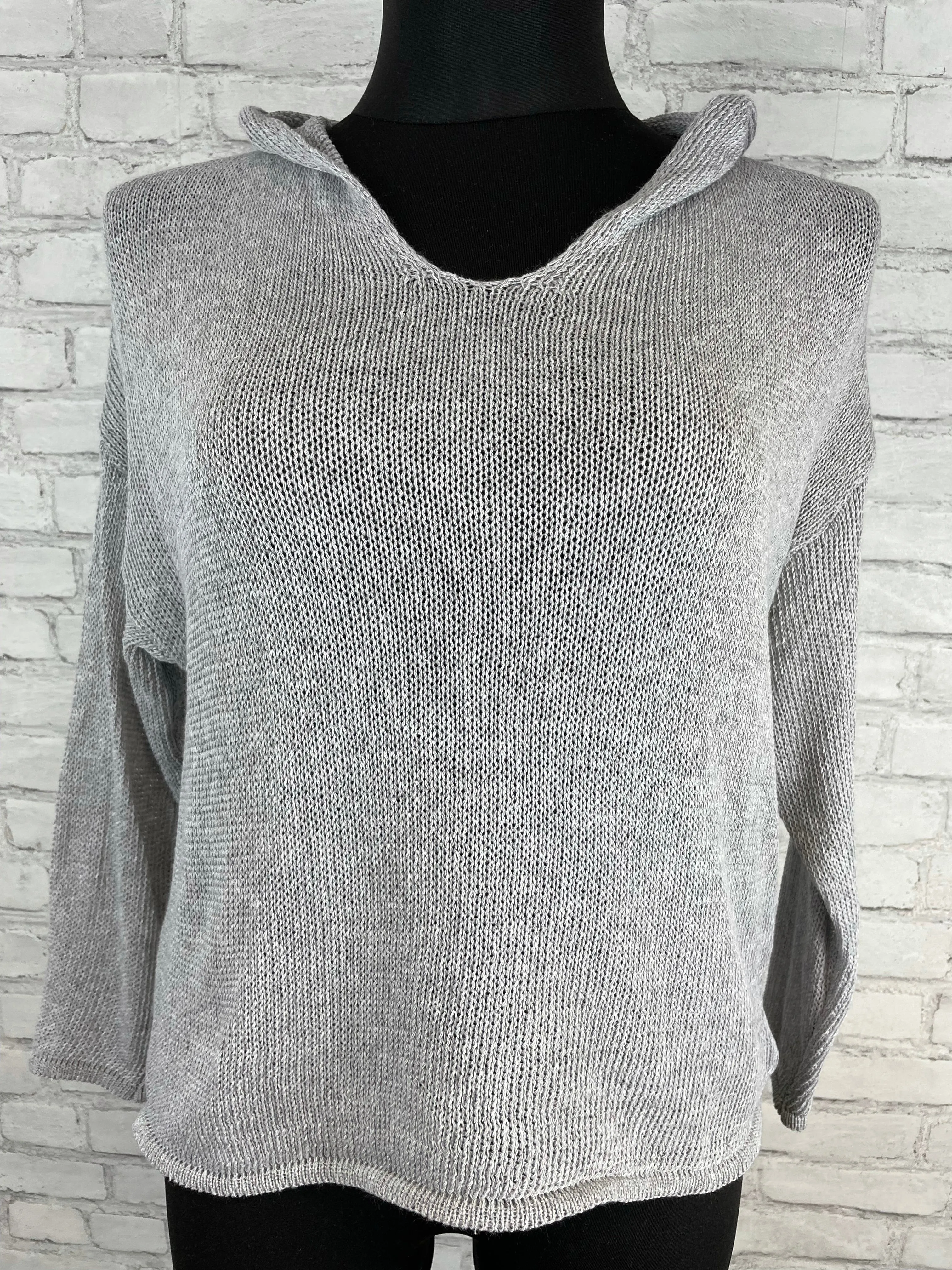 Sommer Strickpullover mit Kapuze