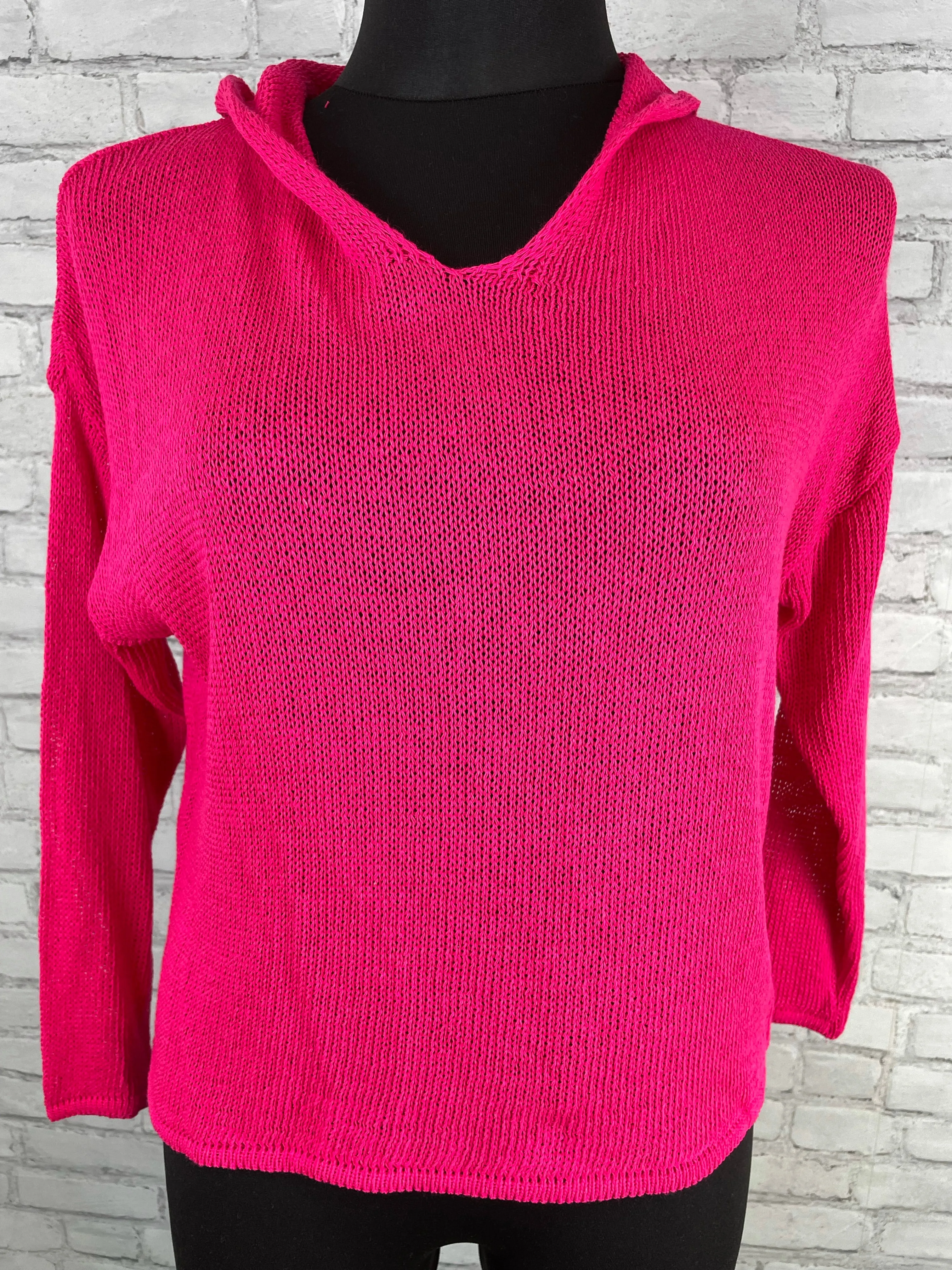 Sommer Strickpullover mit Kapuze