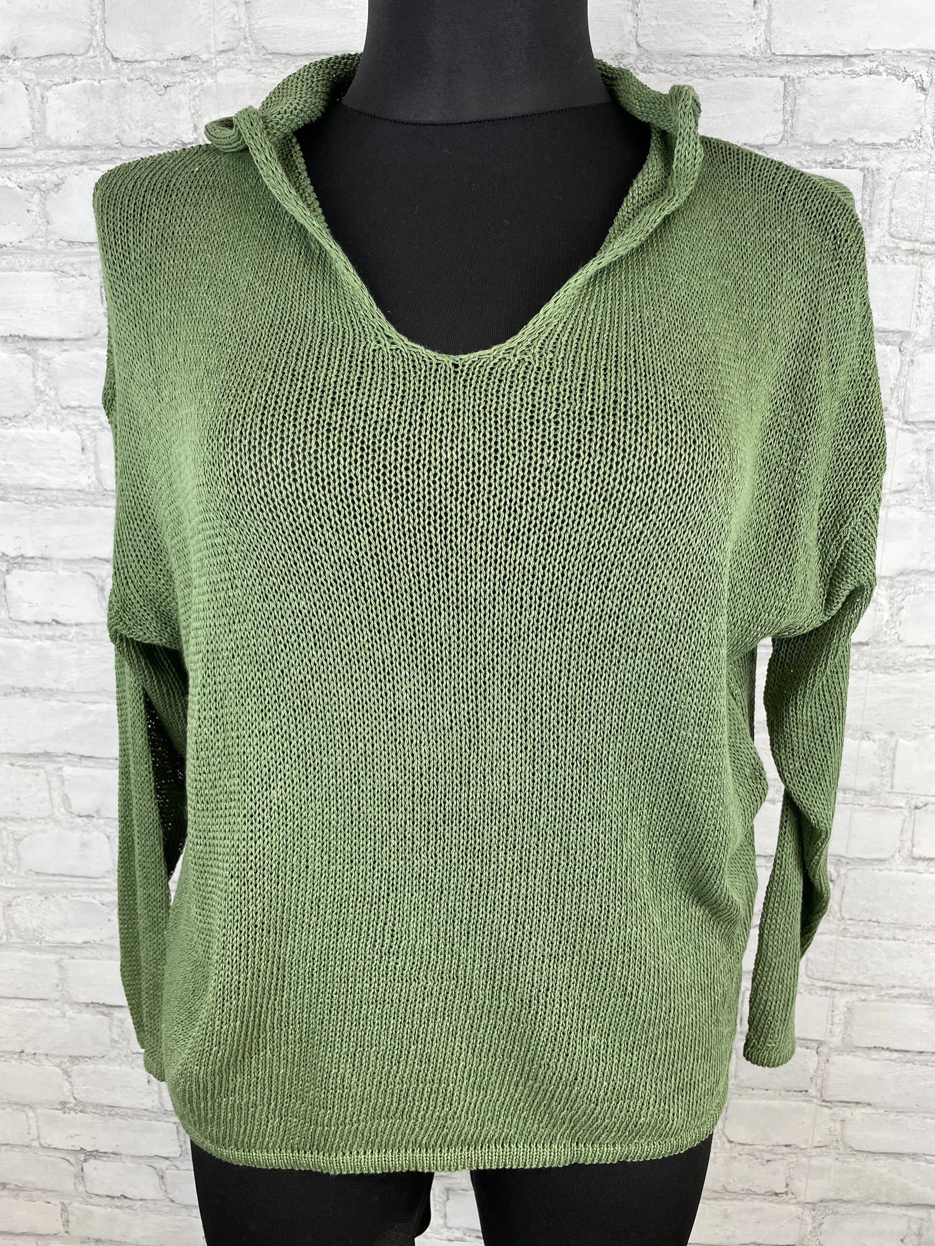 Sommer Strickpullover mit Kapuze