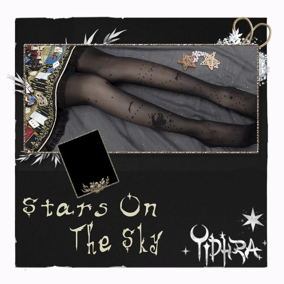 Stars On The sky Lolita ~ Sweet Lolita Tights Sheer Summer Pantyhose by Yidhra