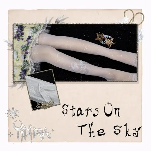 Stars On The sky Lolita ~ Sweet Lolita Tights Sheer Summer Pantyhose by Yidhra