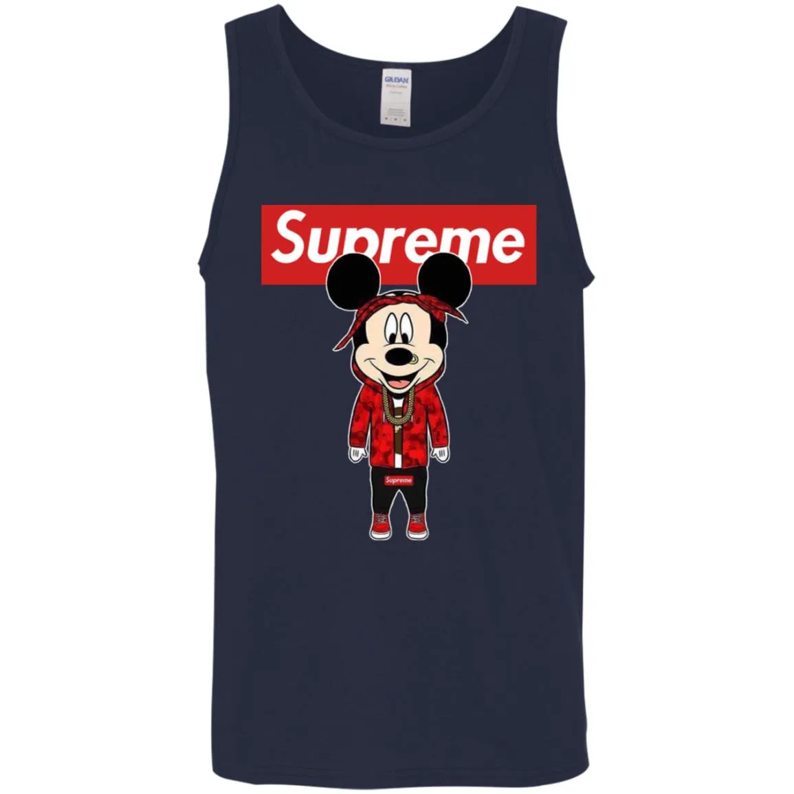 Supreme Mickey Style Fashion T-shirt Men Cotton Tank