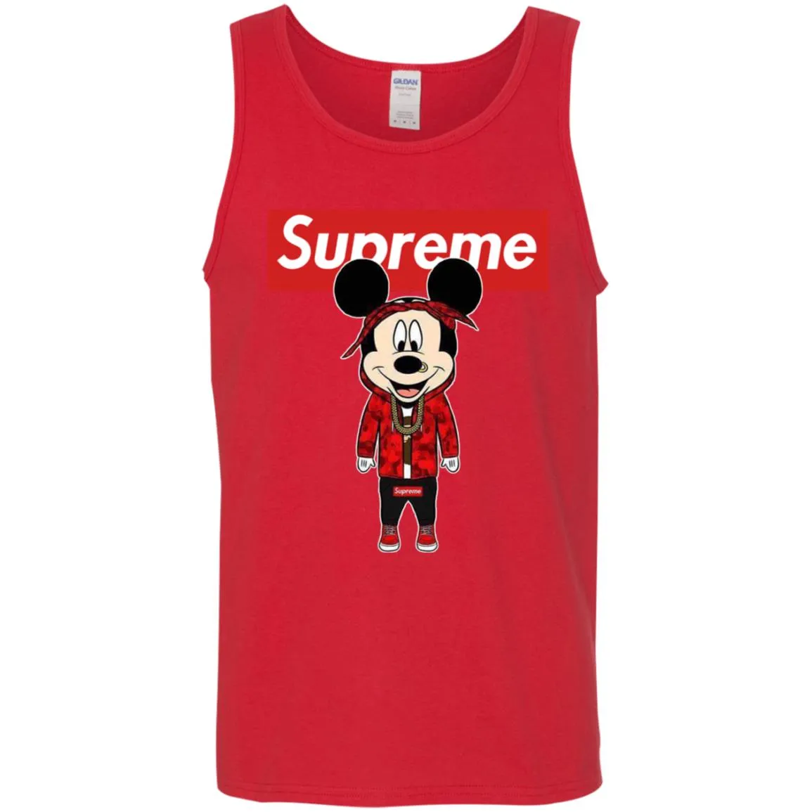 Supreme Mickey Style Fashion T-shirt Men Cotton Tank