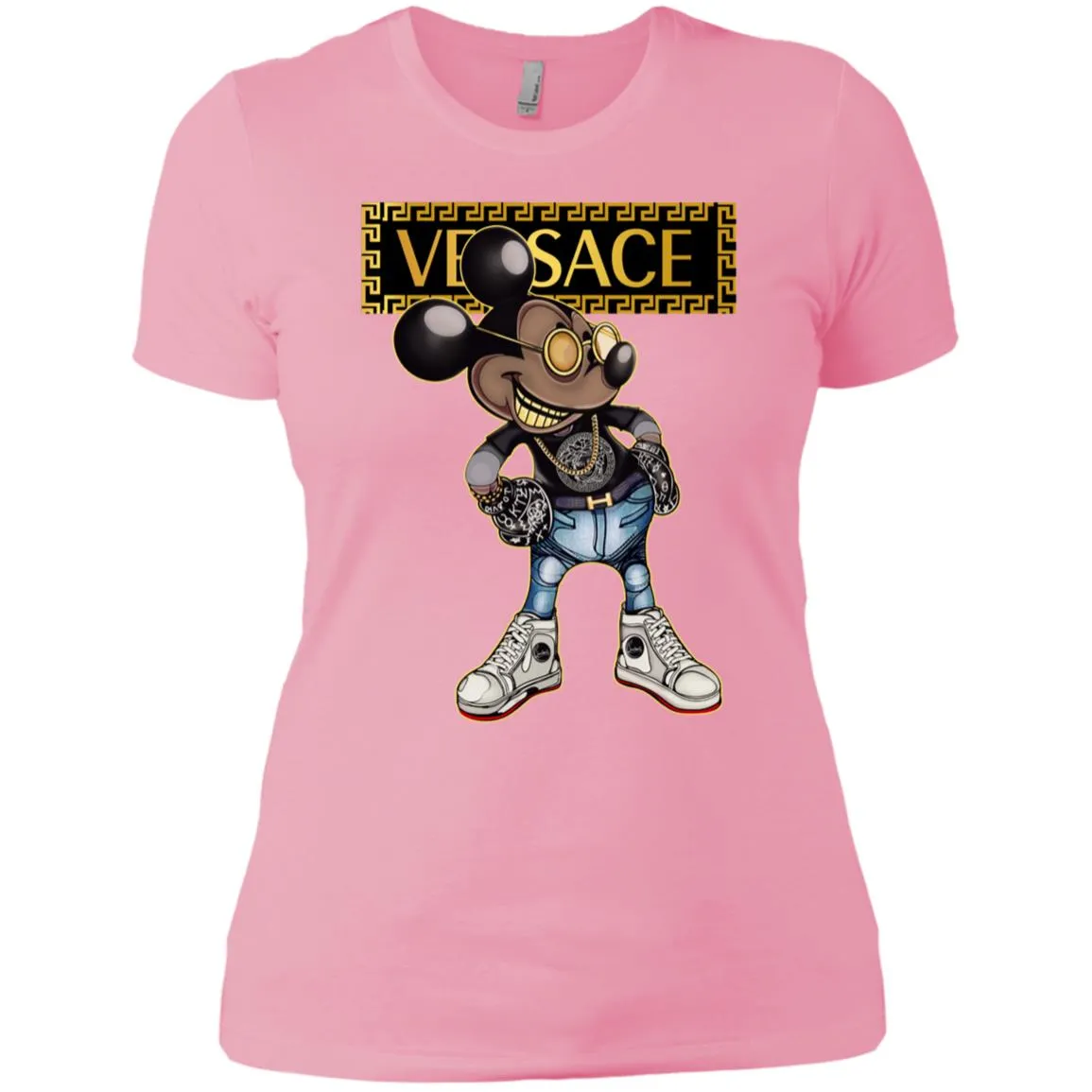 Versace Mickey Mouse Cartoon T-shirt Women Cotton T-Shirt