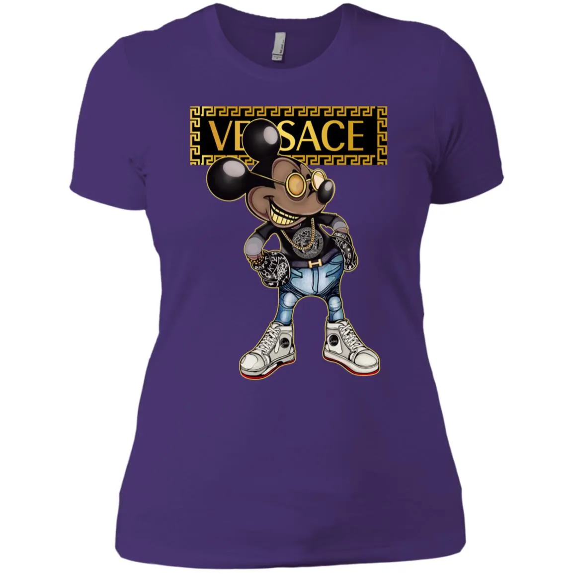 Versace Mickey Mouse Cartoon T-shirt Women Cotton T-Shirt