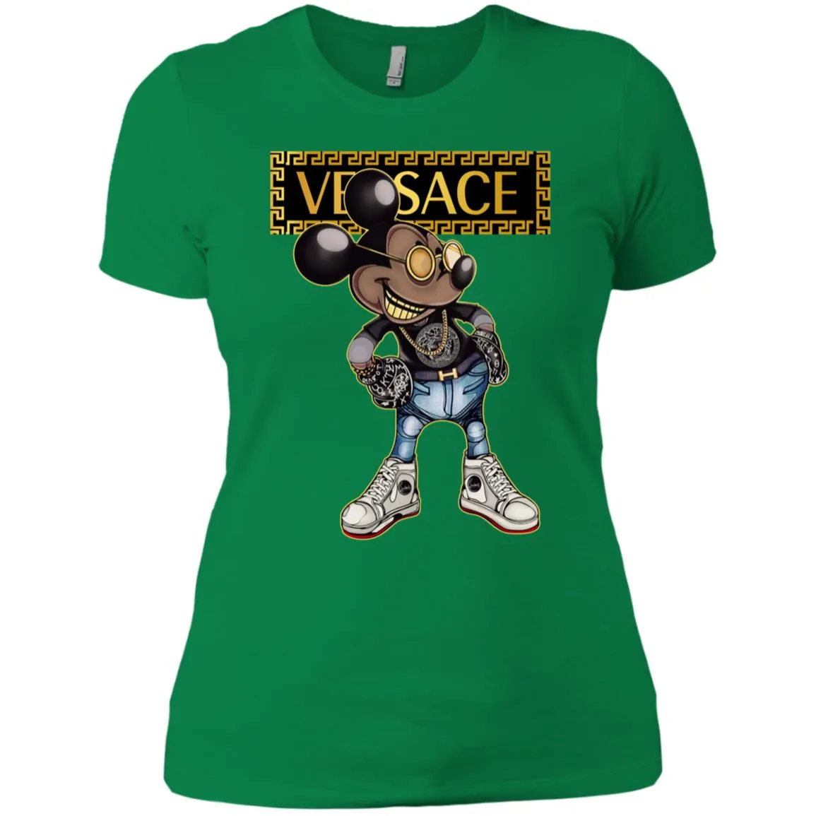 Versace Mickey Mouse Cartoon T-shirt Women Cotton T-Shirt