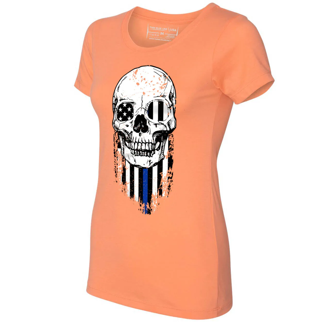 Women's Thin Blue Line Skeleton T-Shirt